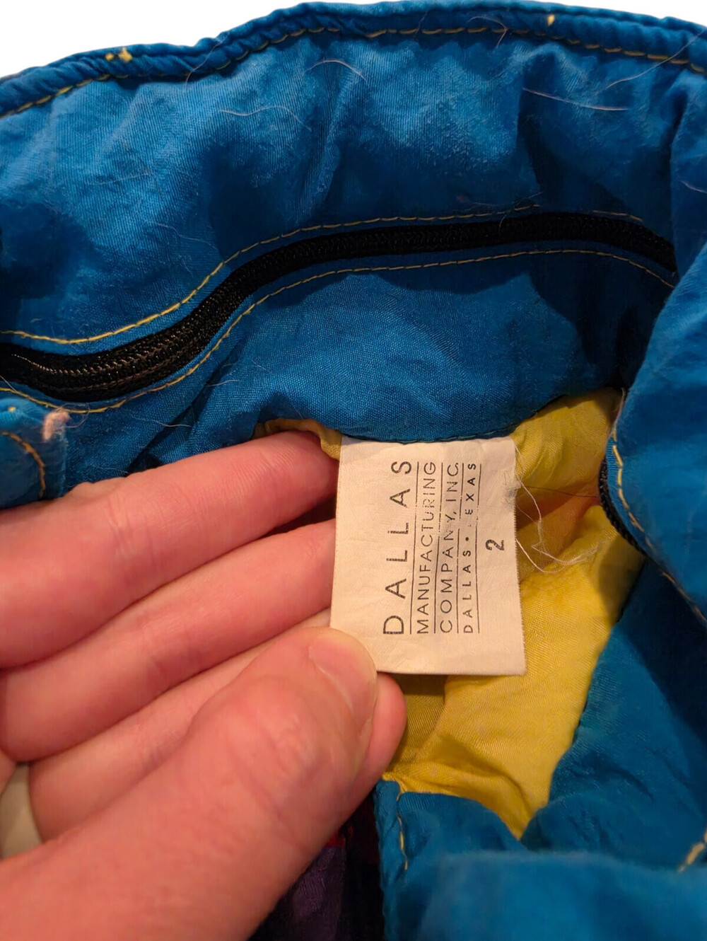 Vtg 1980s Dog Sz S Nylon Windbreaker Jacket Colorful Patchwork by Dallas - Picture 5 of 5